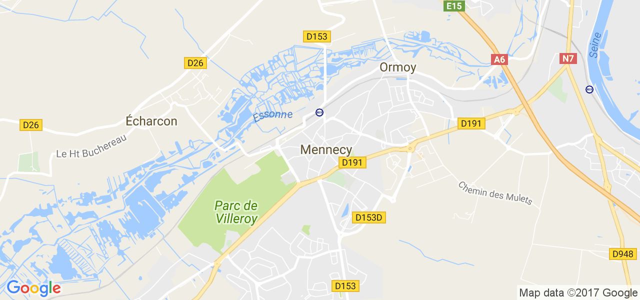 map de la ville de Mennecy