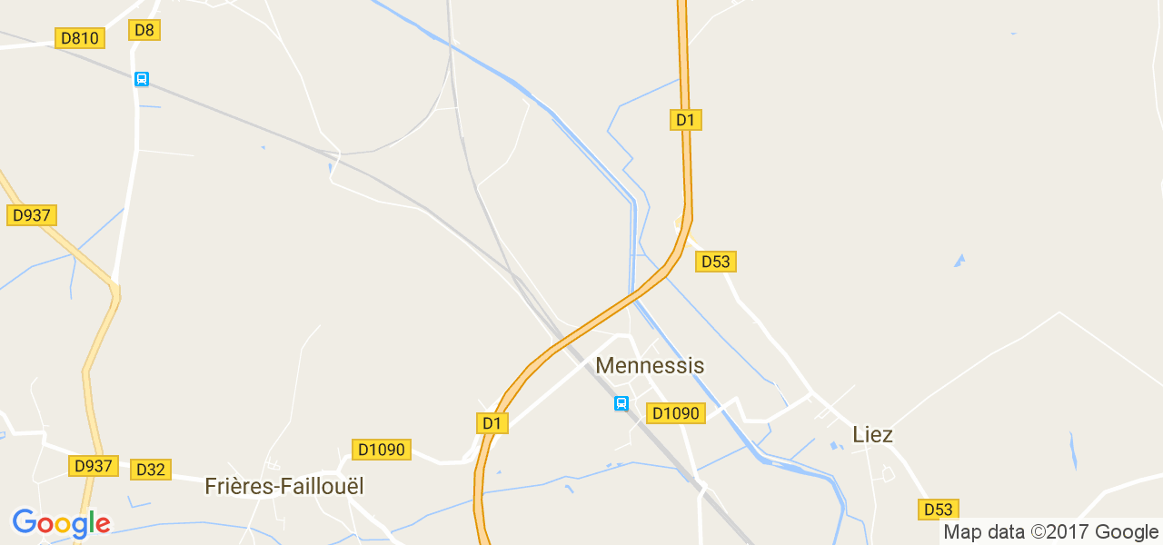 map de la ville de Mennessis