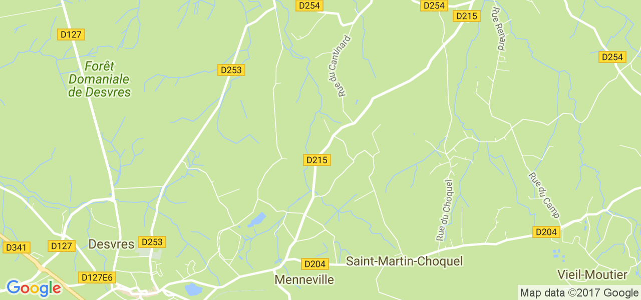 map de la ville de Menneville