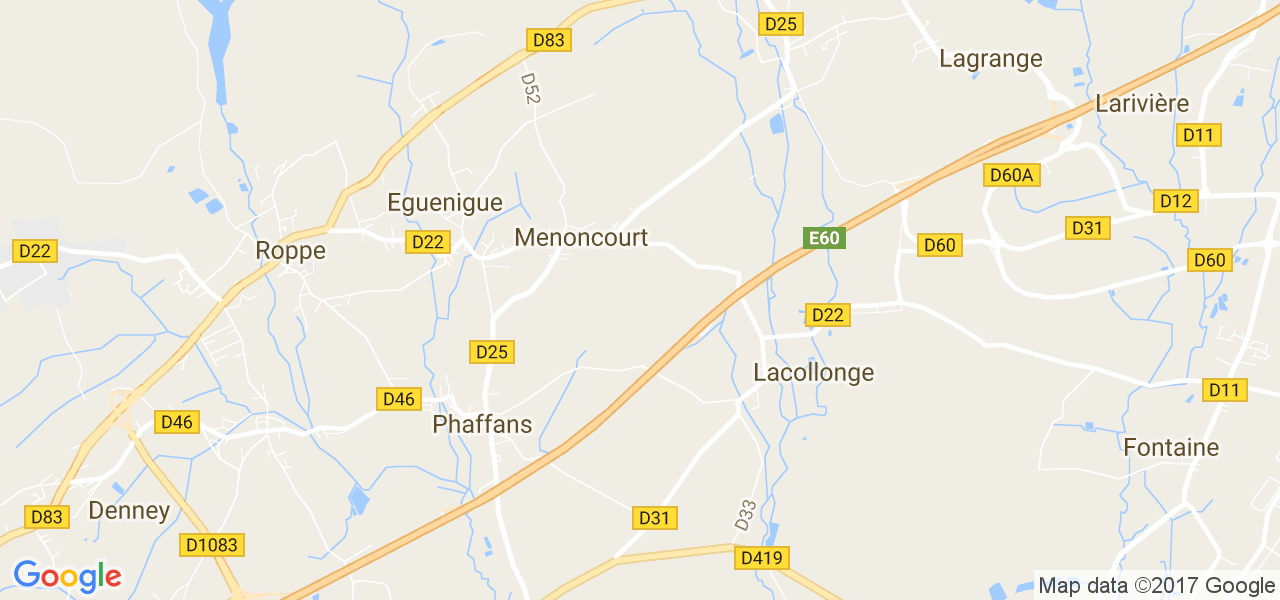 map de la ville de Menoncourt