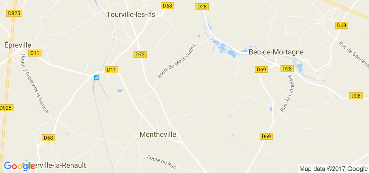 map de la ville de Mentheville