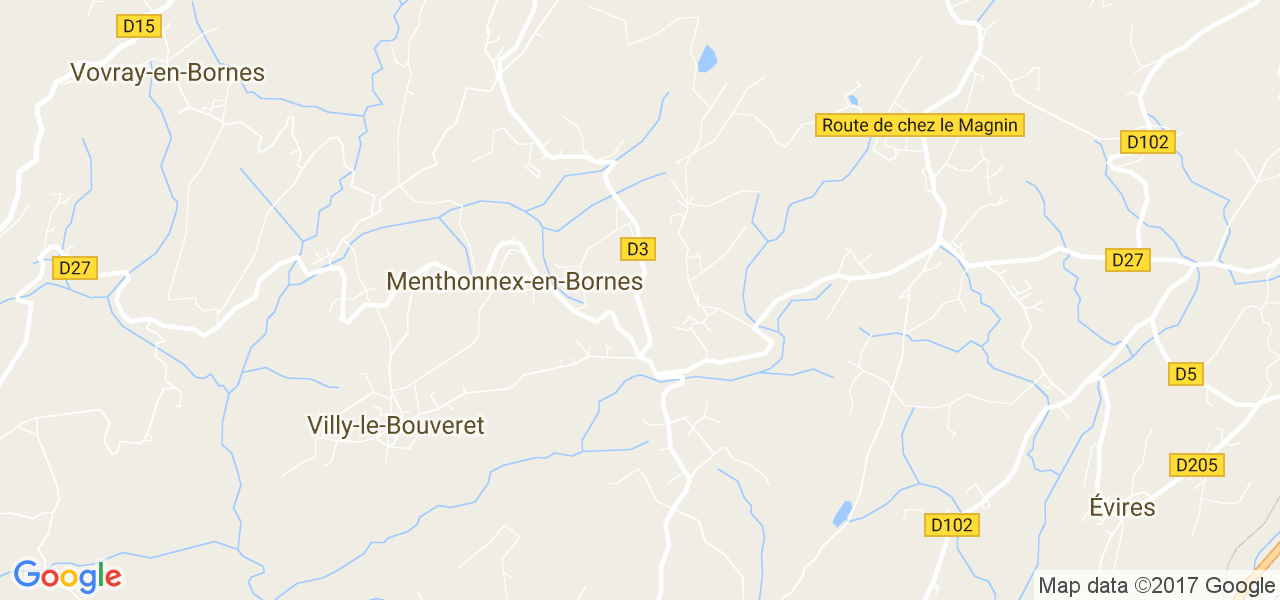 map de la ville de Menthonnex-en-Bornes