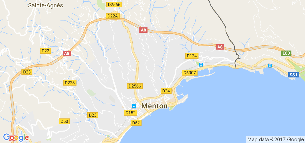 map de la ville de Menton