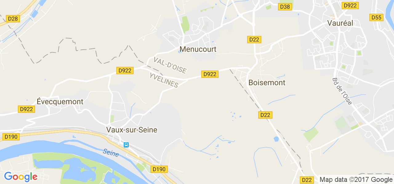 map de la ville de Menucourt