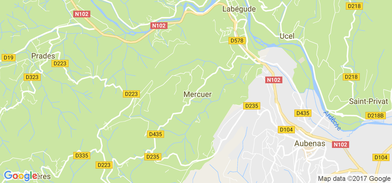 map de la ville de Mercuer