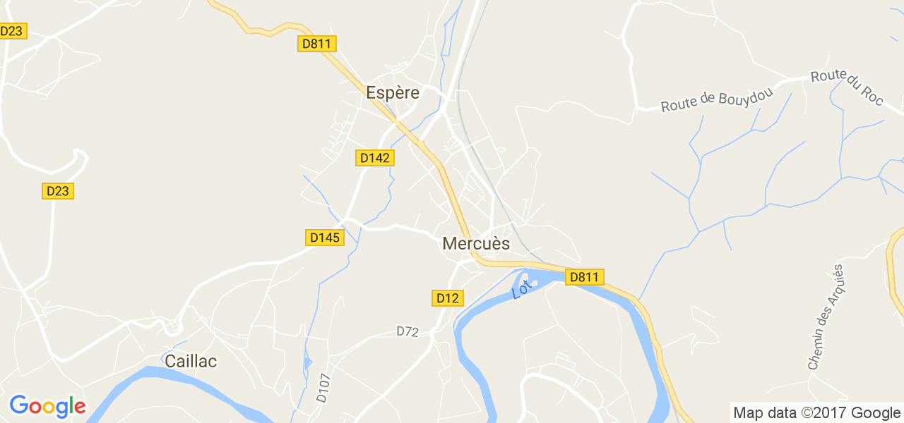 map de la ville de Mercuès