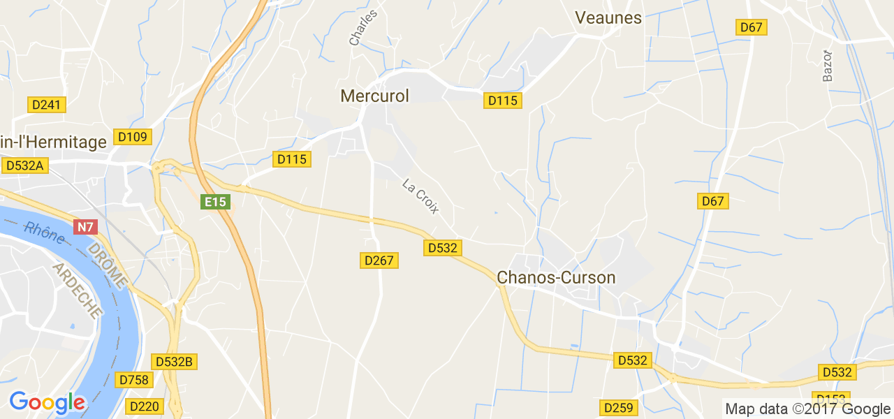 map de la ville de Mercurol