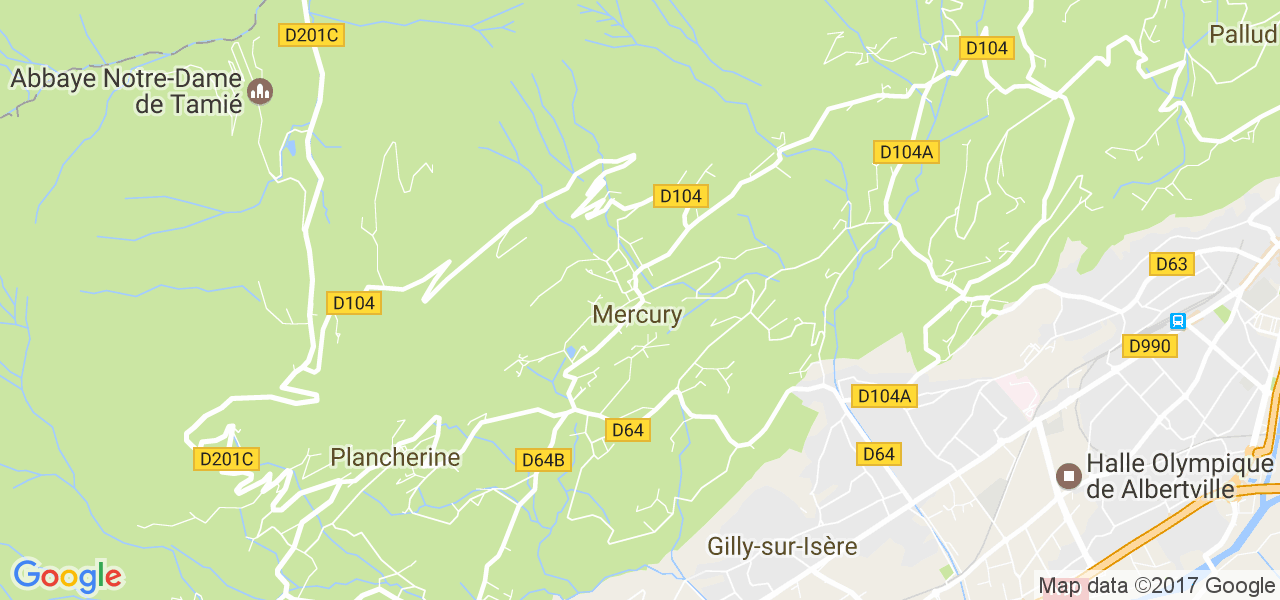 map de la ville de Mercury