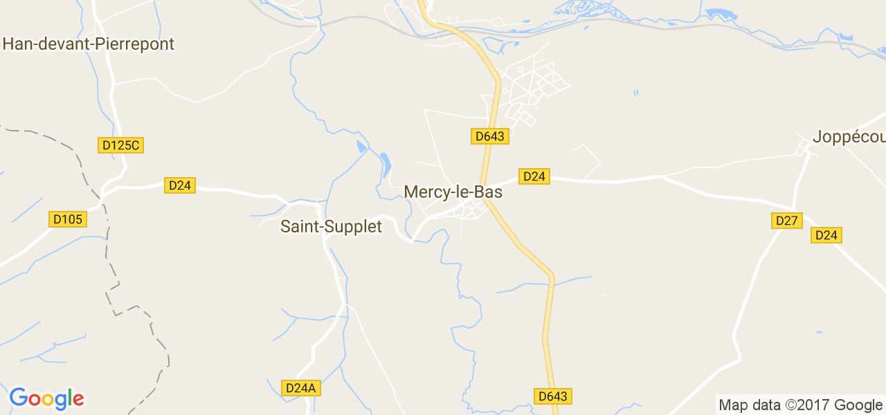 map de la ville de Mercy-le-Bas