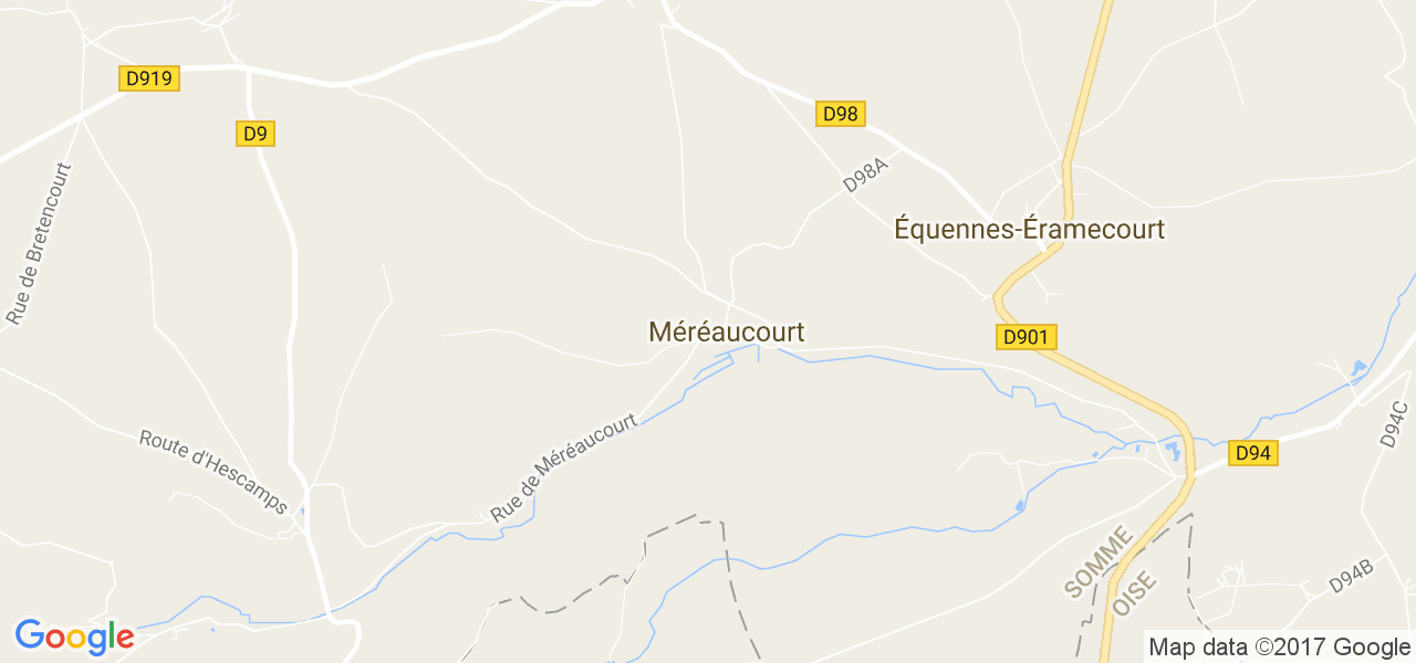 map de la ville de Méréaucourt