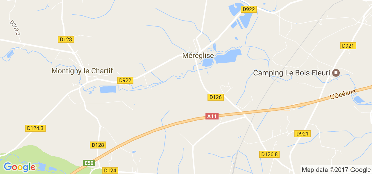 map de la ville de Méréglise