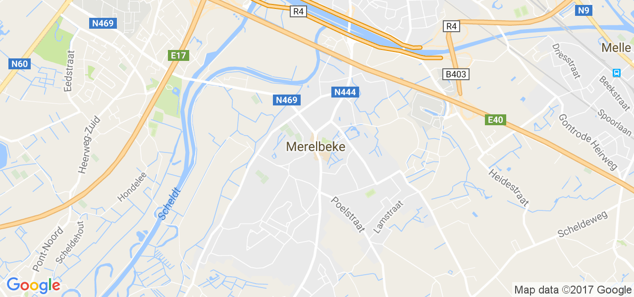 map de la ville de Merelbeke