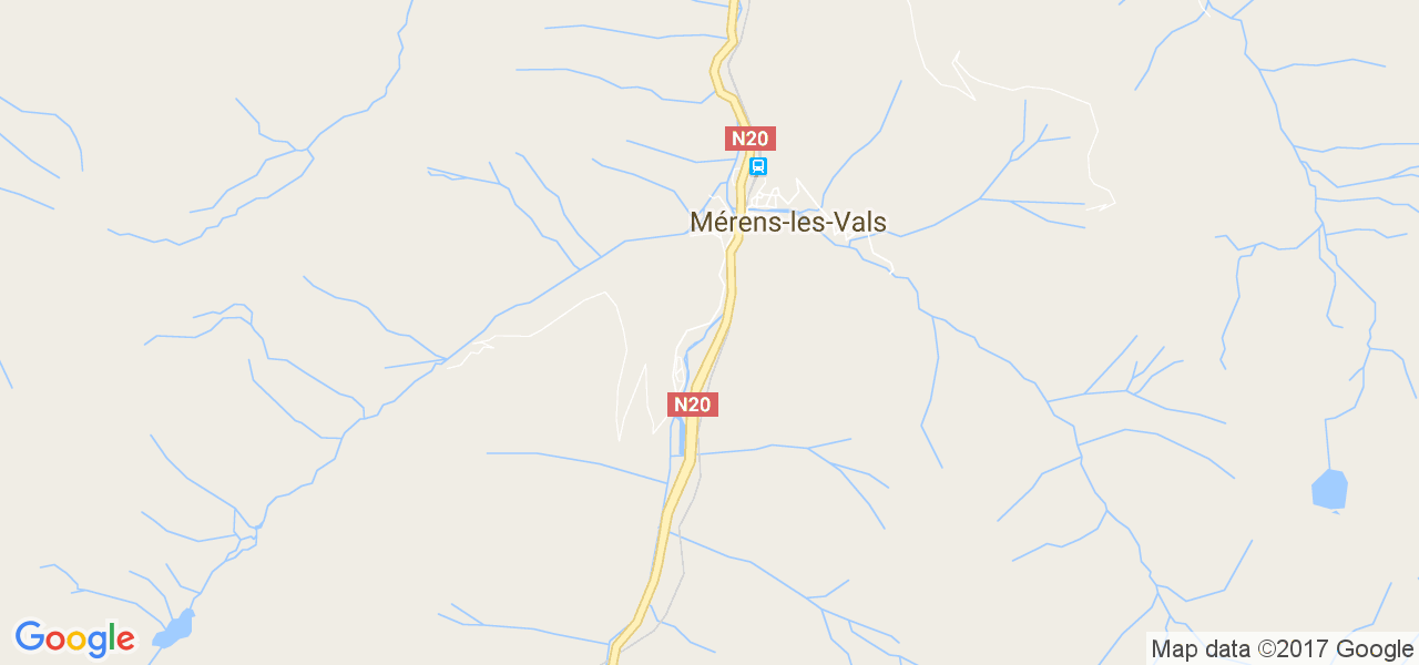 map de la ville de Mérens-les-Vals