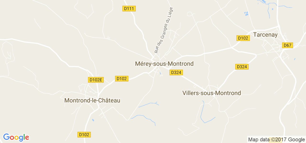 map de la ville de Mérey-sous-Montrond