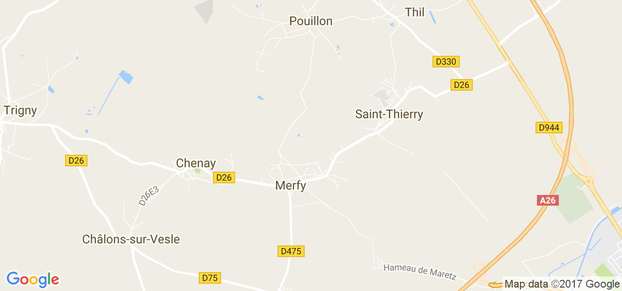 map de la ville de Merfy