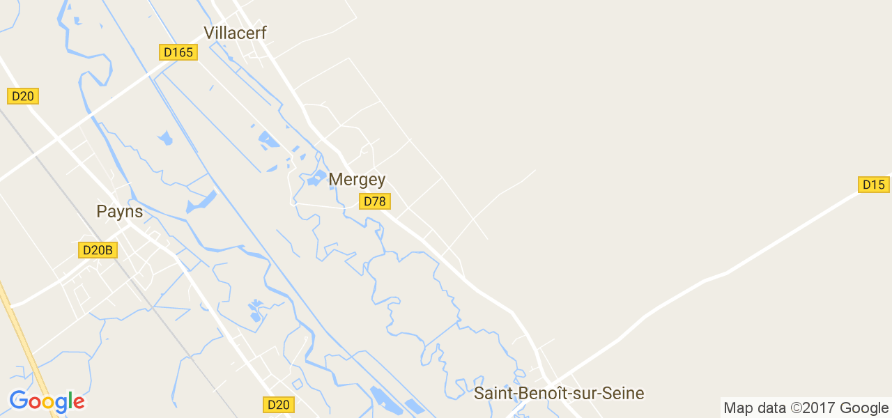 map de la ville de Mergey