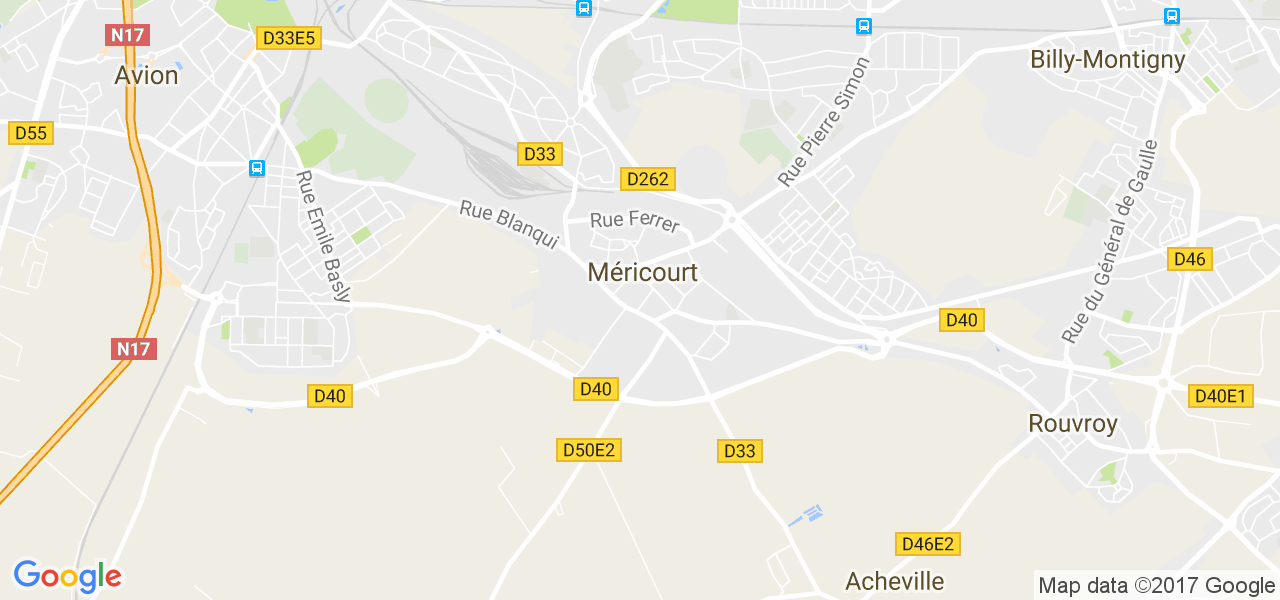 map de la ville de Méricourt