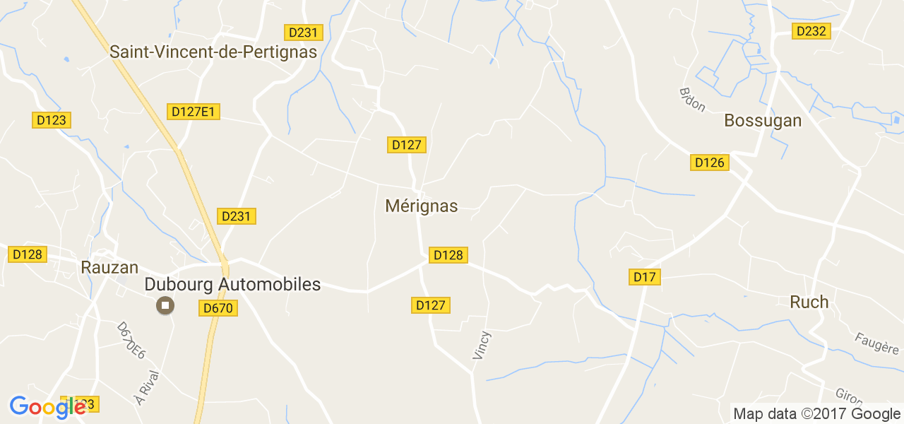 map de la ville de Mérignas