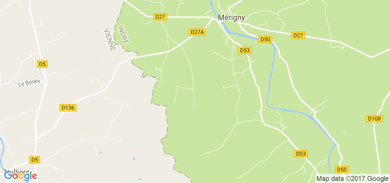 map de la ville de Mérigny