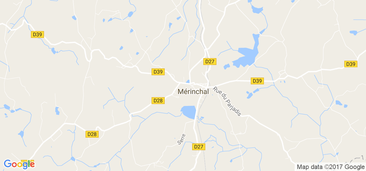 map de la ville de Mérinchal