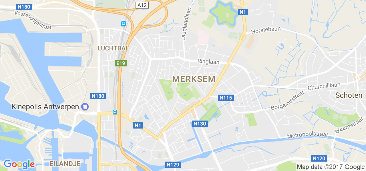 map de la ville de Merksem