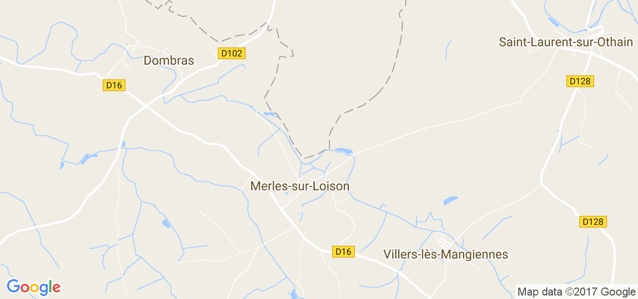 map de la ville de Merles-sur-Loison