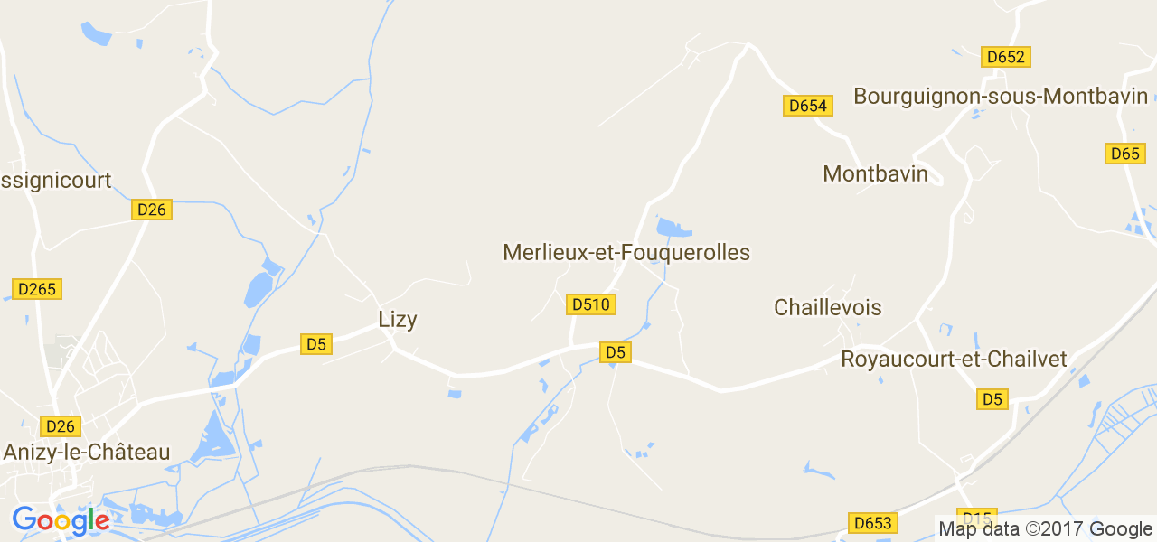 map de la ville de Merlieux-et-Fouquerolles