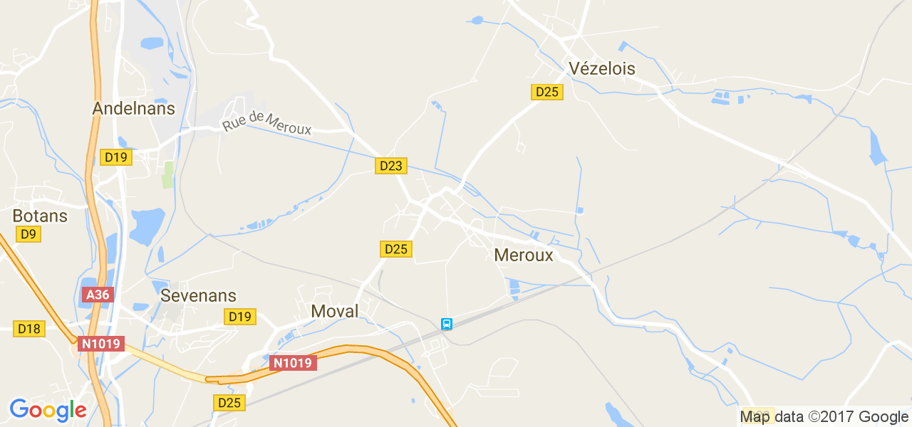 map de la ville de Meroux