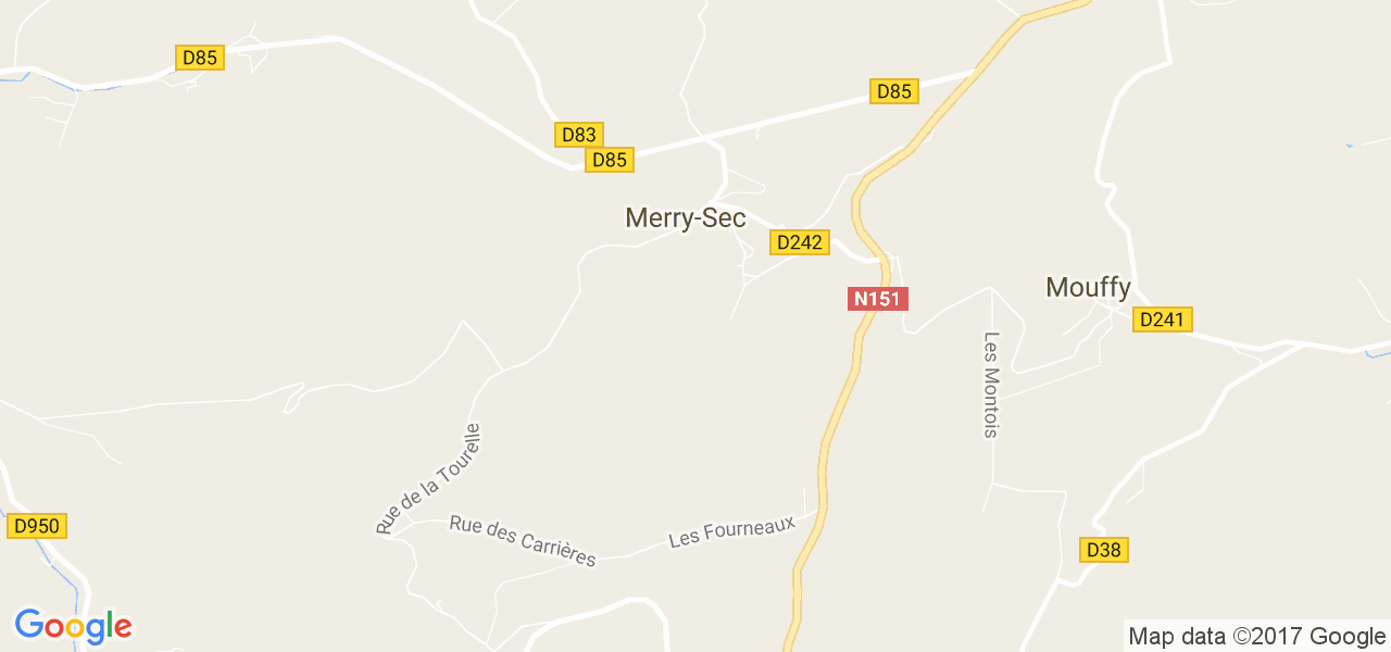 map de la ville de Merry-Sec