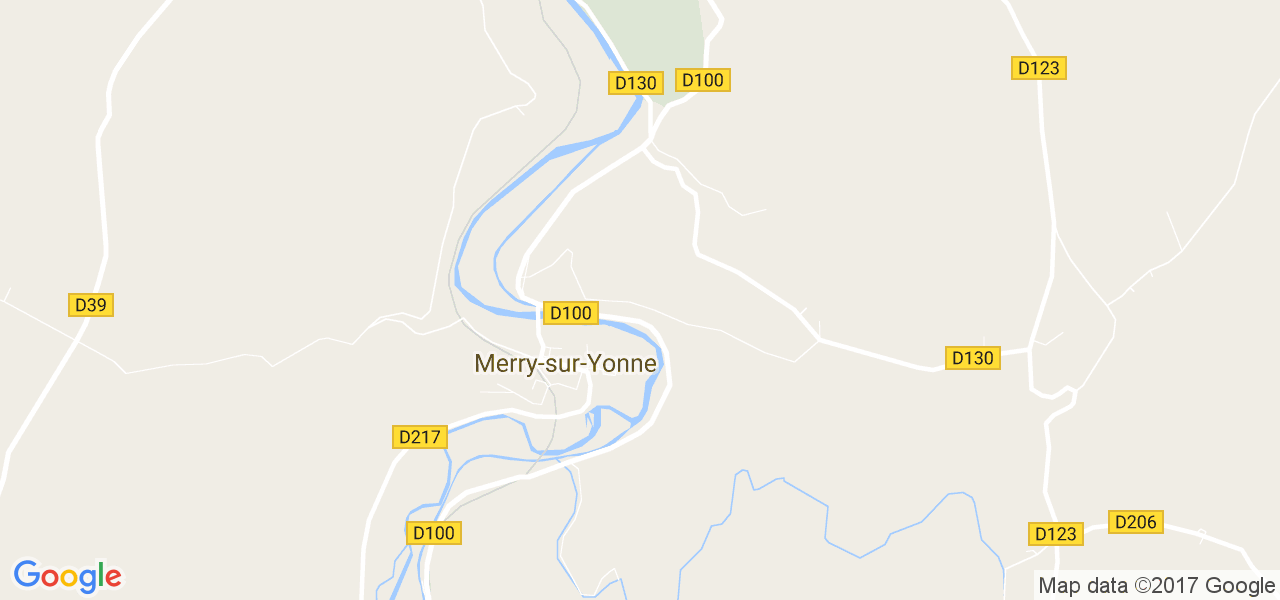 map de la ville de Merry-sur-Yonne