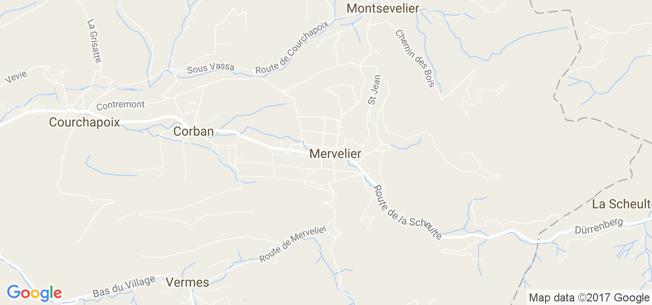 map de la ville de Mervelier