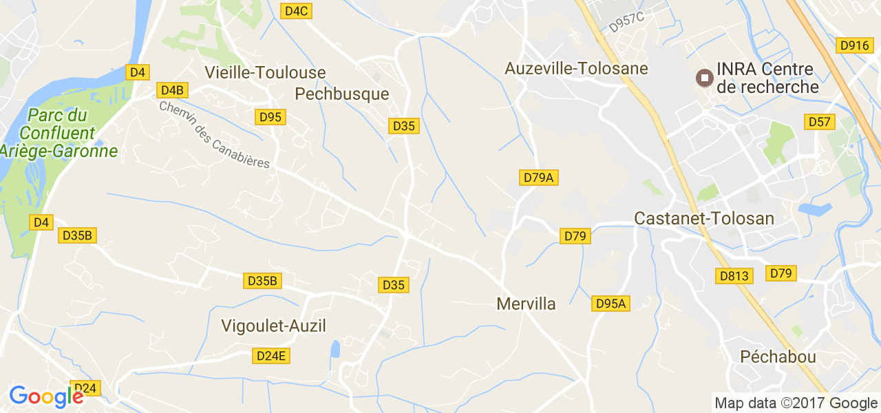 map de la ville de Mervilla