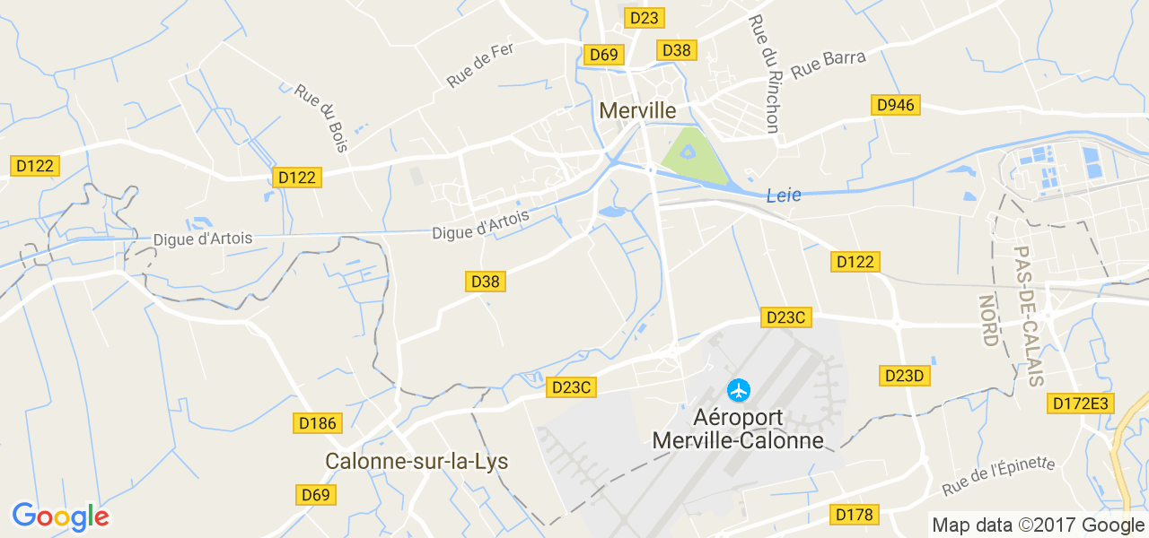 map de la ville de Merville