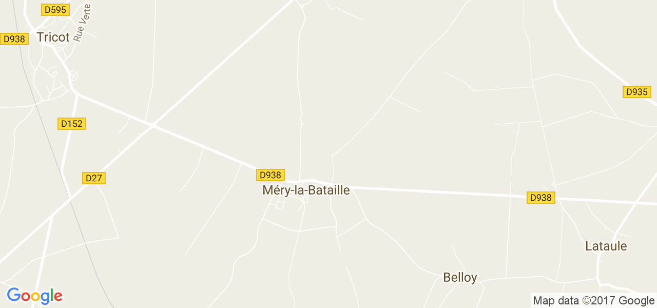 map de la ville de Méry-la-Bataille