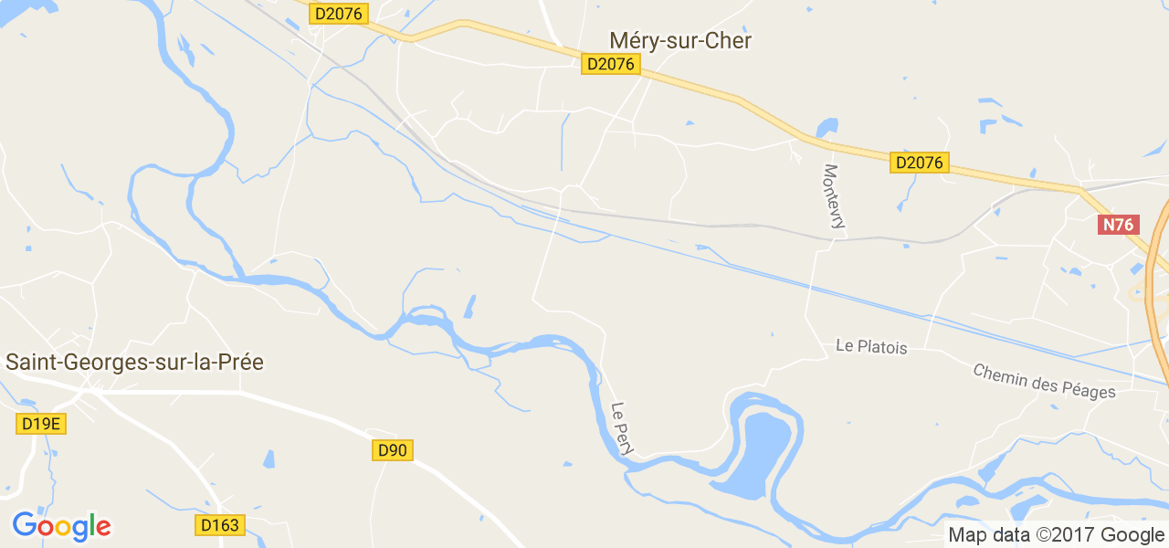 map de la ville de Méry-sur-Cher