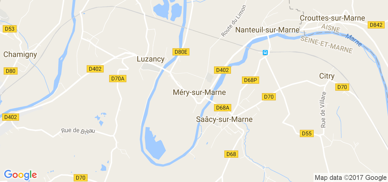 map de la ville de Méry-sur-Marne