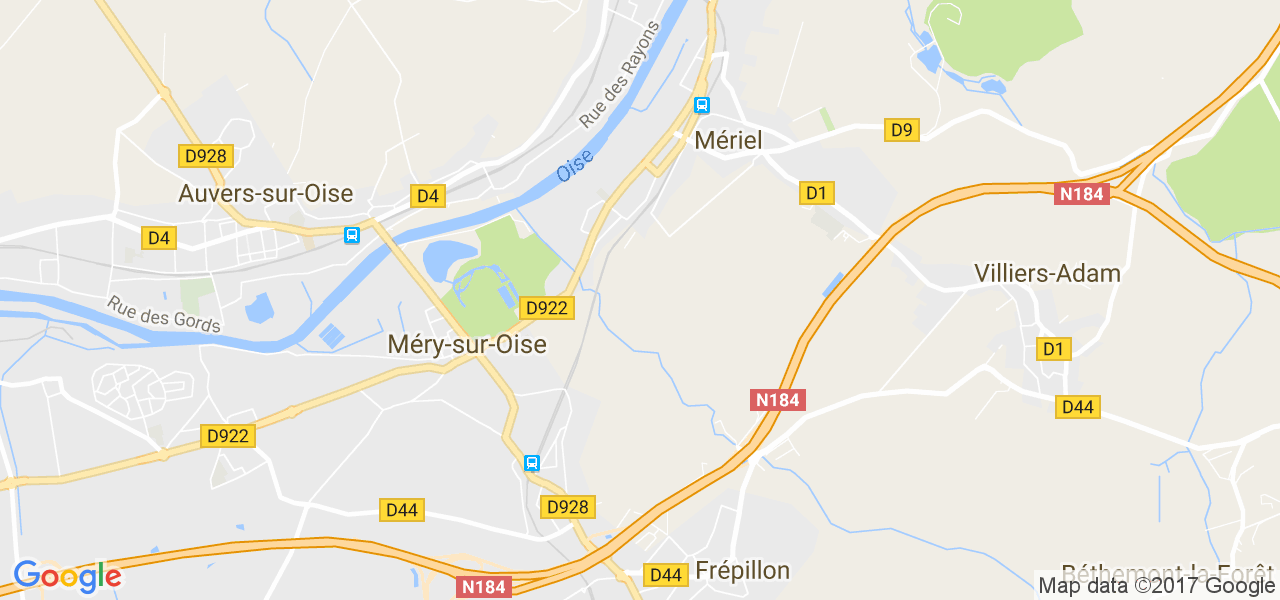 map de la ville de Méry-sur-Oise