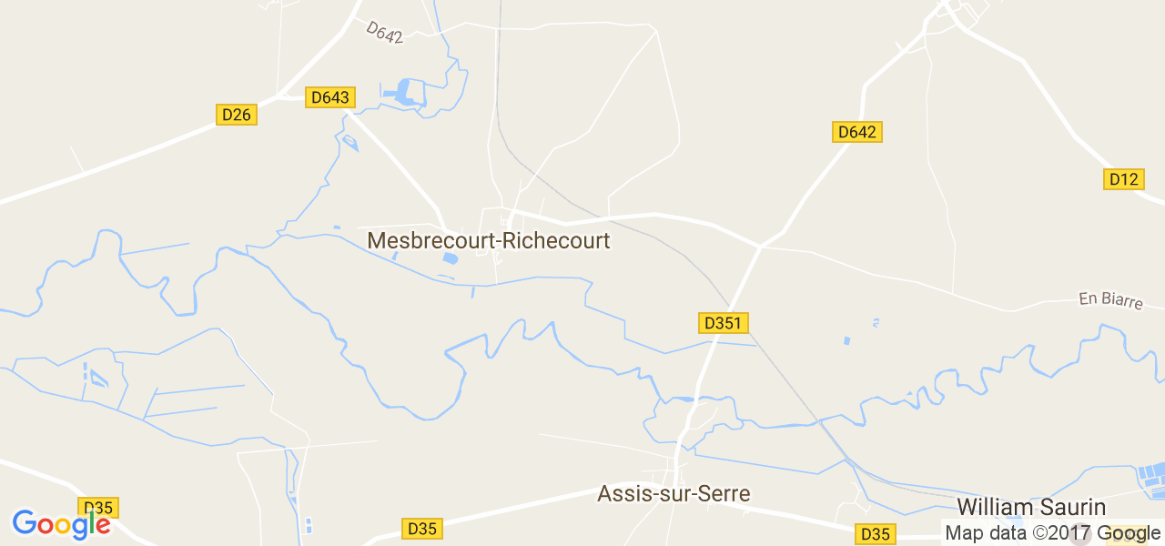 map de la ville de Mesbrecourt-Richecourt