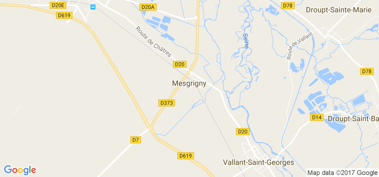 map de la ville de Mesgrigny