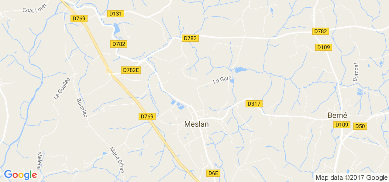 map de la ville de Meslan