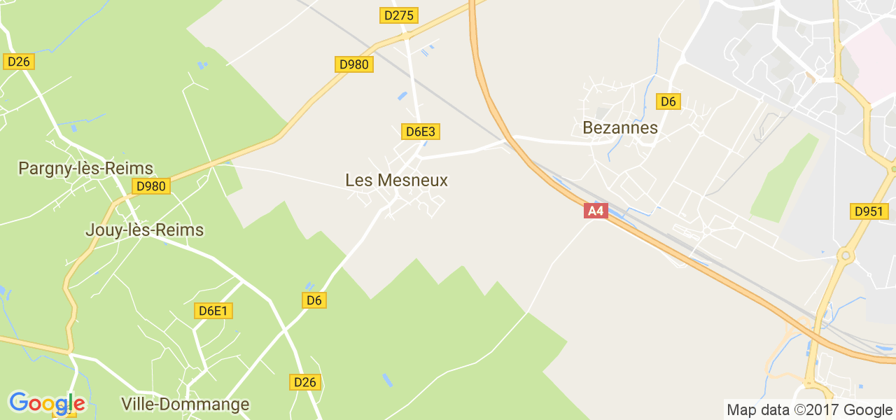 map de la ville de Mesneux