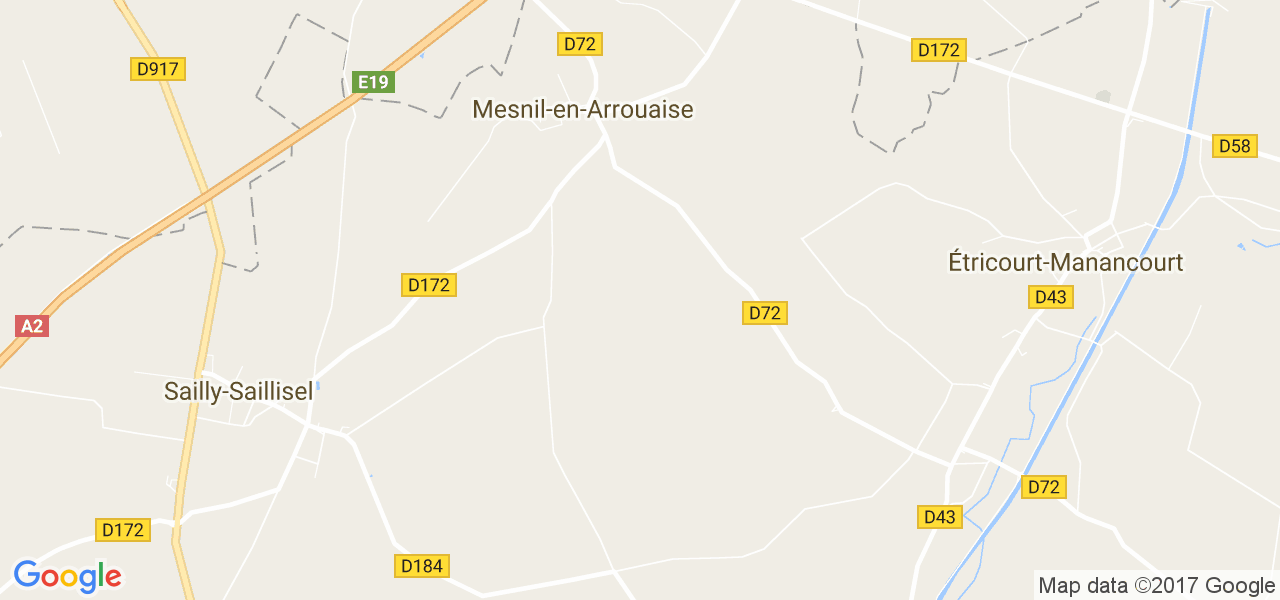 map de la ville de Mesnil-en-Arrouaise