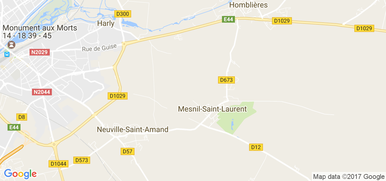 map de la ville de Mesnil-Saint-Laurent