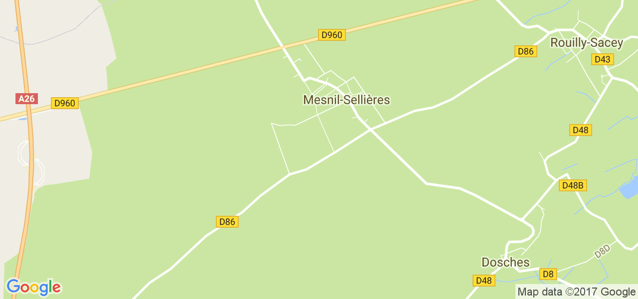 map de la ville de Mesnil-Sellières