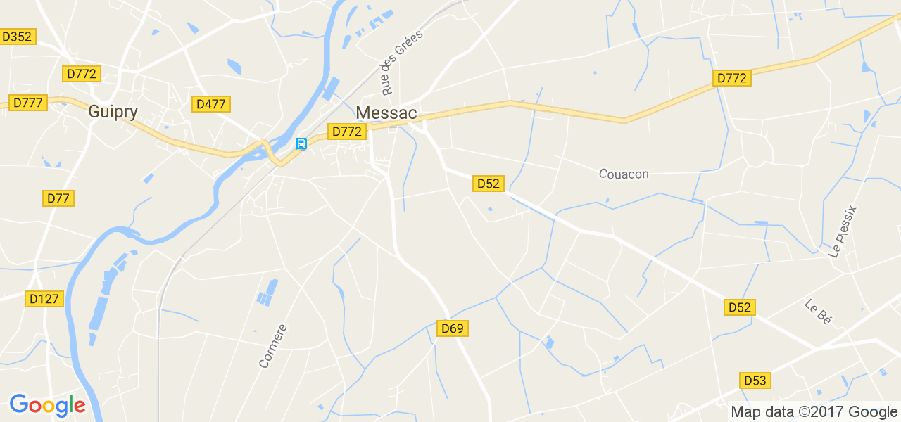 map de la ville de Messac