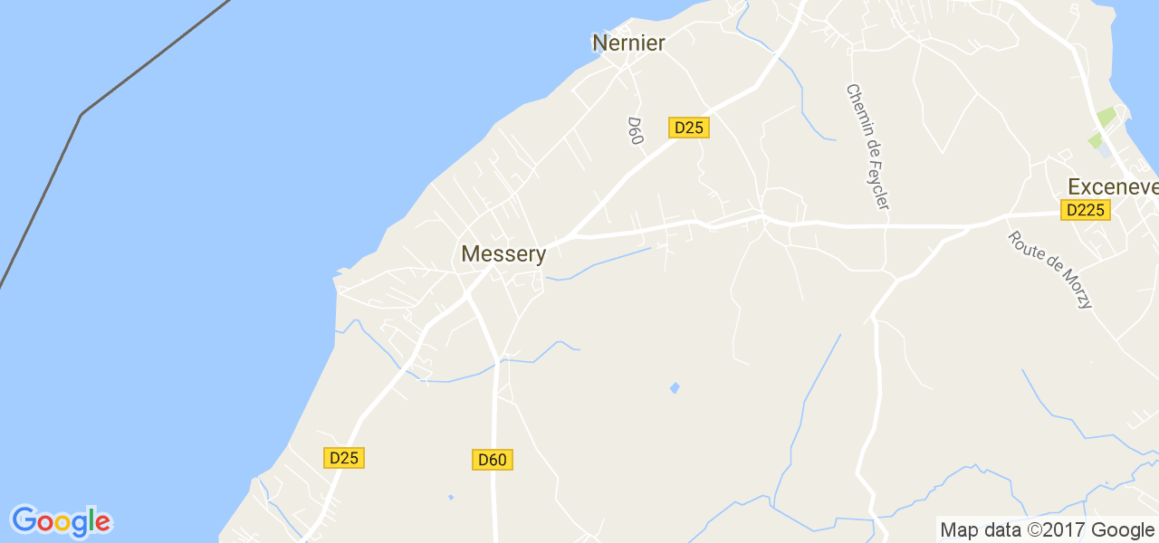 map de la ville de Messery