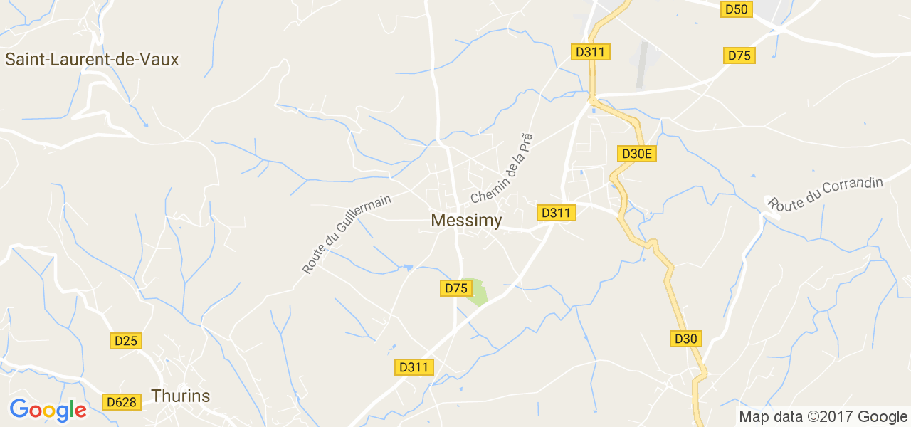 map de la ville de Messimy