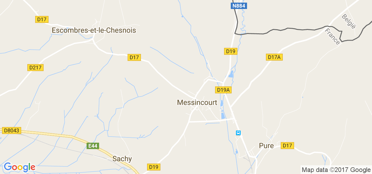 map de la ville de Messincourt