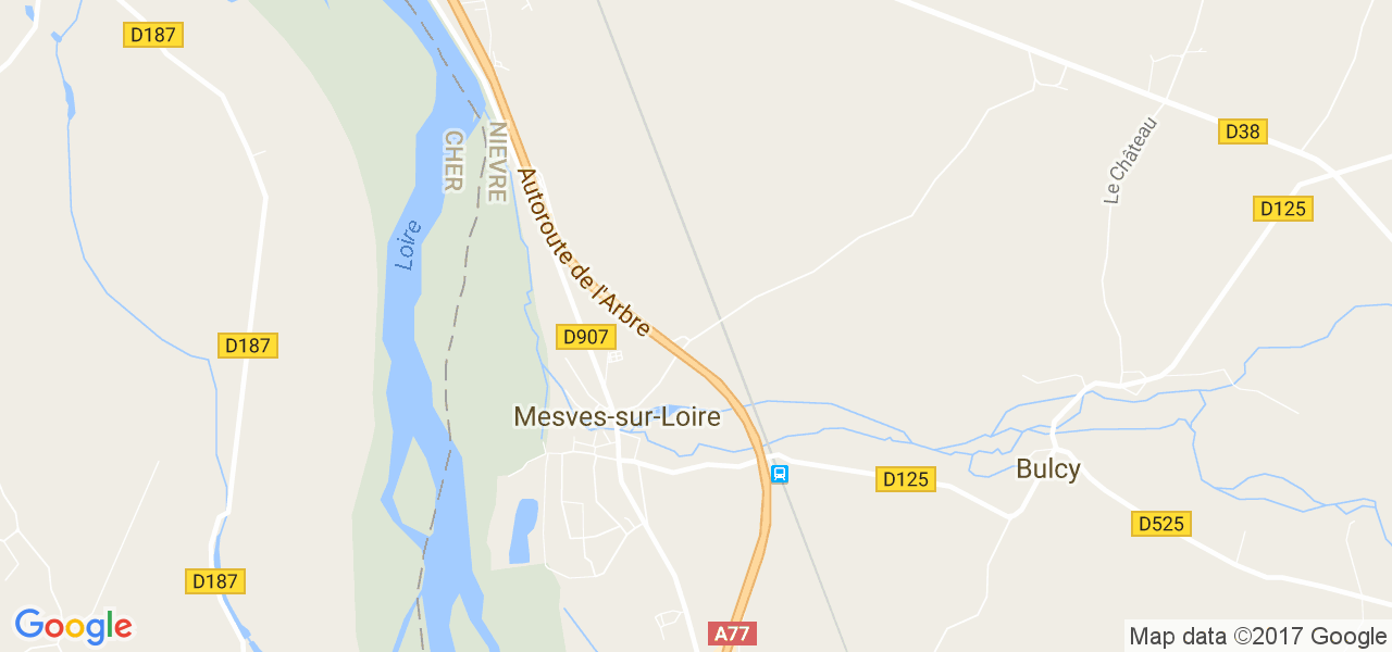 map de la ville de Mesves-sur-Loire