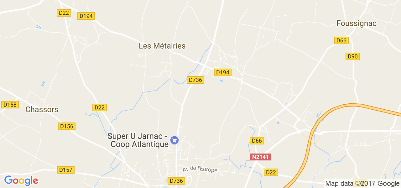 map de la ville de Métairies